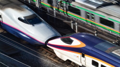 京王プレッソイン大手町のトレインビュールームから見える新幹線