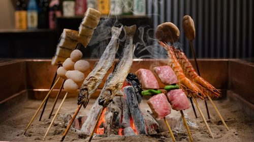 永源寺温泉 八風の湯 宿「八風別館」(ライブ感満載の囲炉裏コース料理!)の囲炉裏コース料理