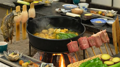 塩原温泉 湯守田中屋（囲炉裏を囲んで味わう炉端料理！）の炉端料理